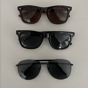 FOSTER GRANT Lot of 3 Sunglasses Readers +1.25 Wayfarer Aviator Style UV Protect
